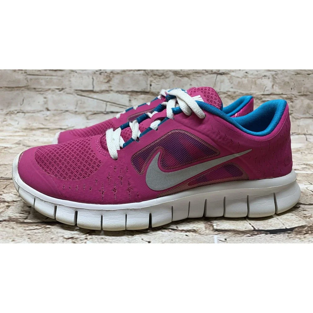 Nike Youth Free Run 3 Pink Athletic Sneaker MN# 512098-602 US Size 5Y Preowned